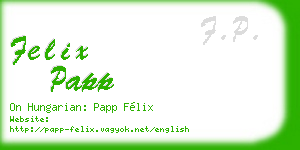 felix papp business card