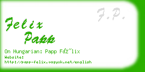 felix papp business card